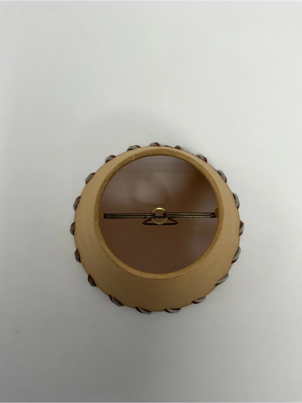 Handstitched Tan Lamp Shade – Rustic Home Accent